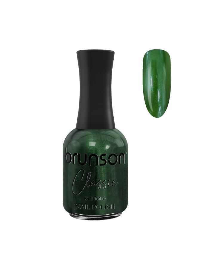 Brunson Classic Nail Polish 18ml Fast Dry Nail Lacquer Nail Harderner Normal Polish Glossy Gel Effect Quick Air Dry Long-Lasting Natural Nail Enamel Salon Quality Manicure Pedicure Regular Polish - Image 1